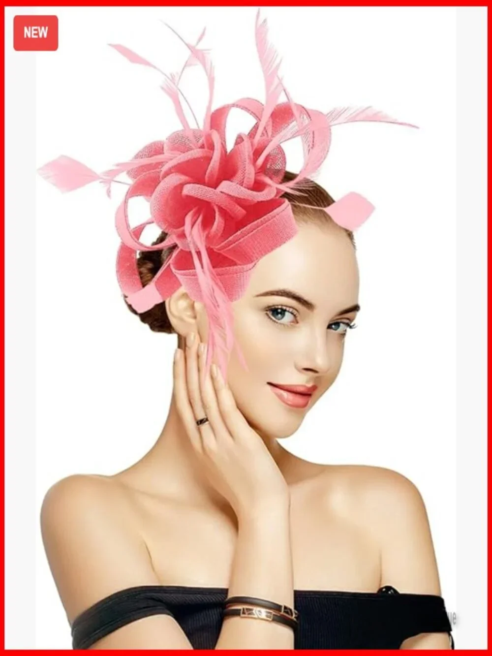 Floral Feather Fascinator Hat Derby Headband Clip Women's Tea Party Wedding